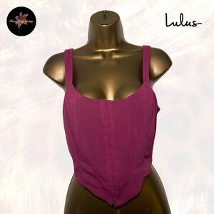 NWT Lulus Mesh You More Magenta Mesh Bustier Tank Top